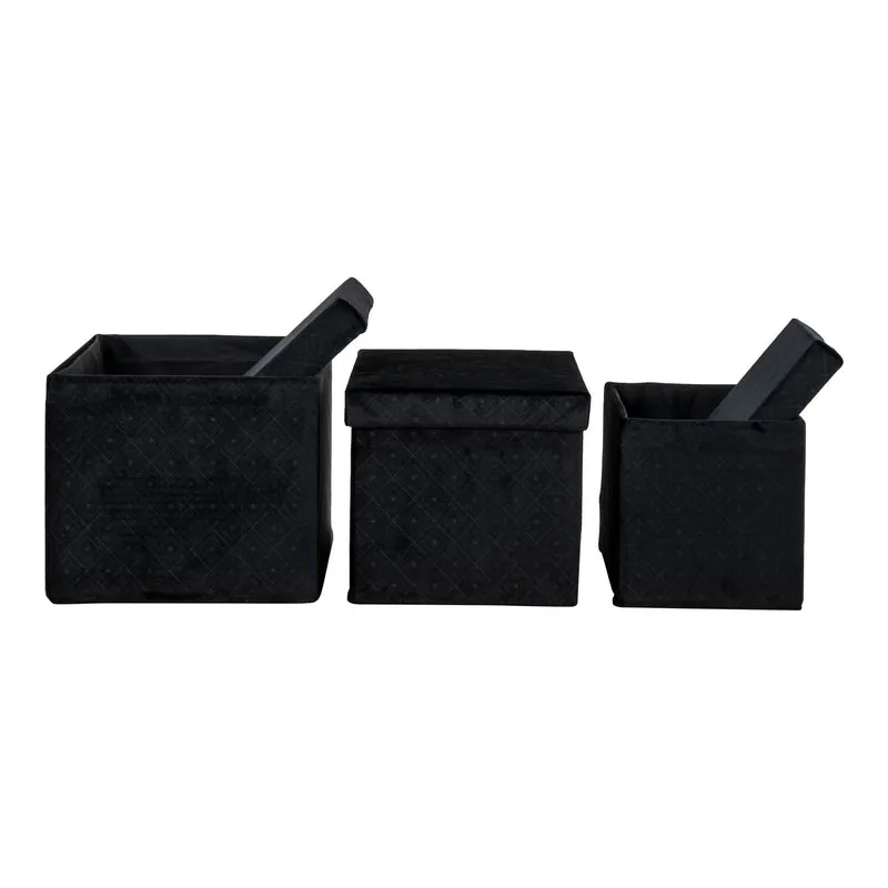 Elegantes 3-tlg. BoxenSet MONACO schwarz Samt