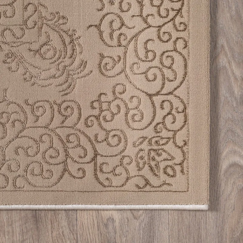 Kurzflor-Teppich Filigranes Orient-Medaillon - Polyester, 13 mm Gesamthöhe