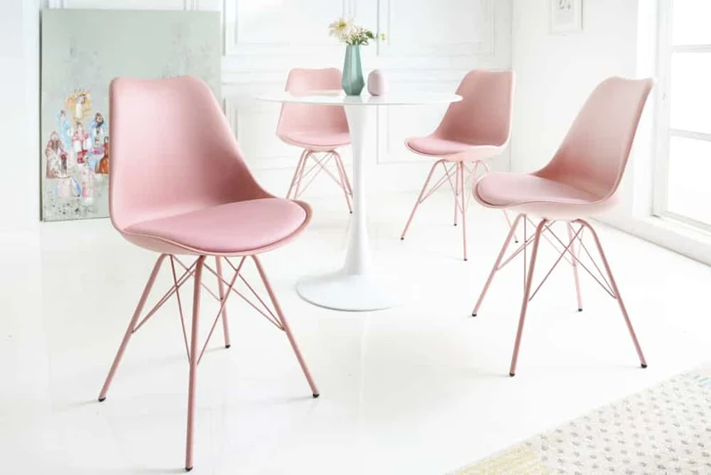 4er Set Design-Klassiker Stuhl NORWAY rosa