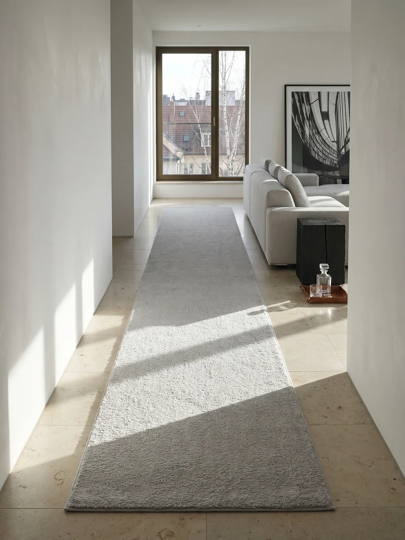 Kurzflor-Teppich Uni plüschig - Polyester, 14 mm Gesamthöhe