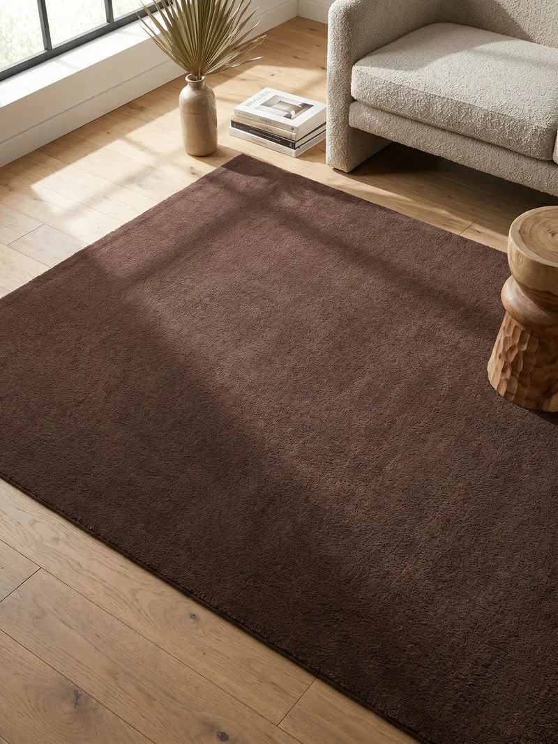 Kurzflor-Teppich Uni plüschig - Polyester, 14 mm Gesamthöhe