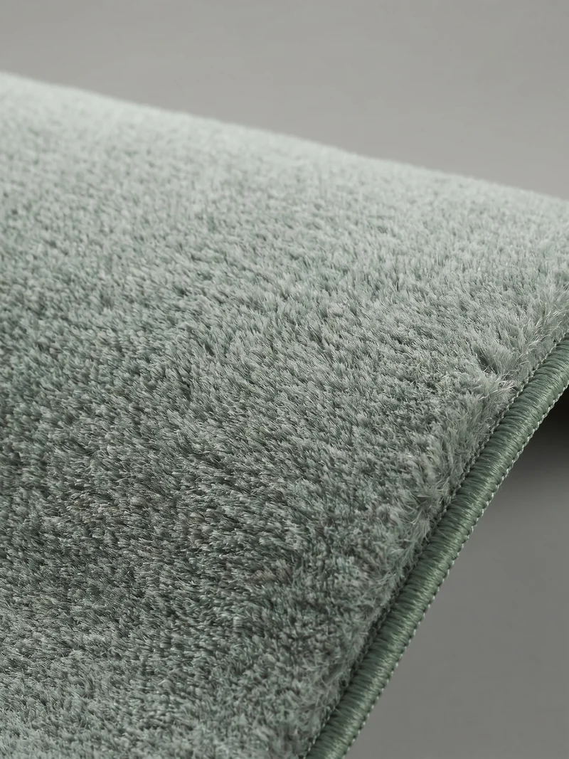 Kurzflor-Teppich Uni plüschig - Polyester, 14 mm Gesamthöhe