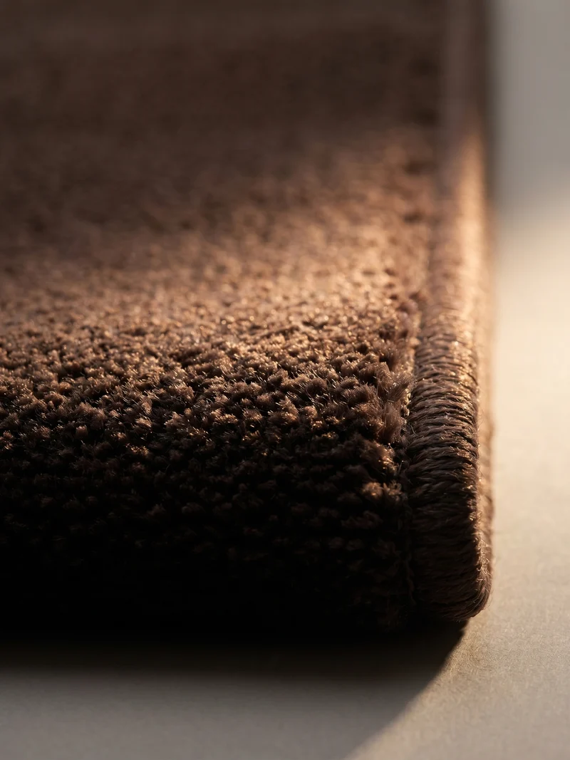 Kurzflor-Teppich Uni plüschig - Polyester, 14 mm Gesamthöhe