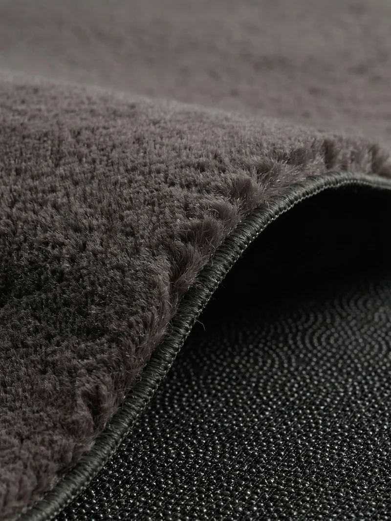 Kurzflor-Teppich Uni plüschig - Polyester, 14 mm Gesamthöhe