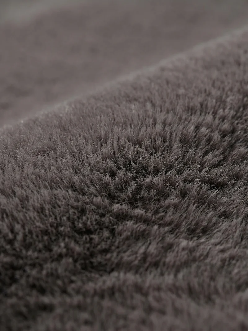 Kurzflor-Teppich Uni plüschig - Polyester, 14 mm Gesamthöhe