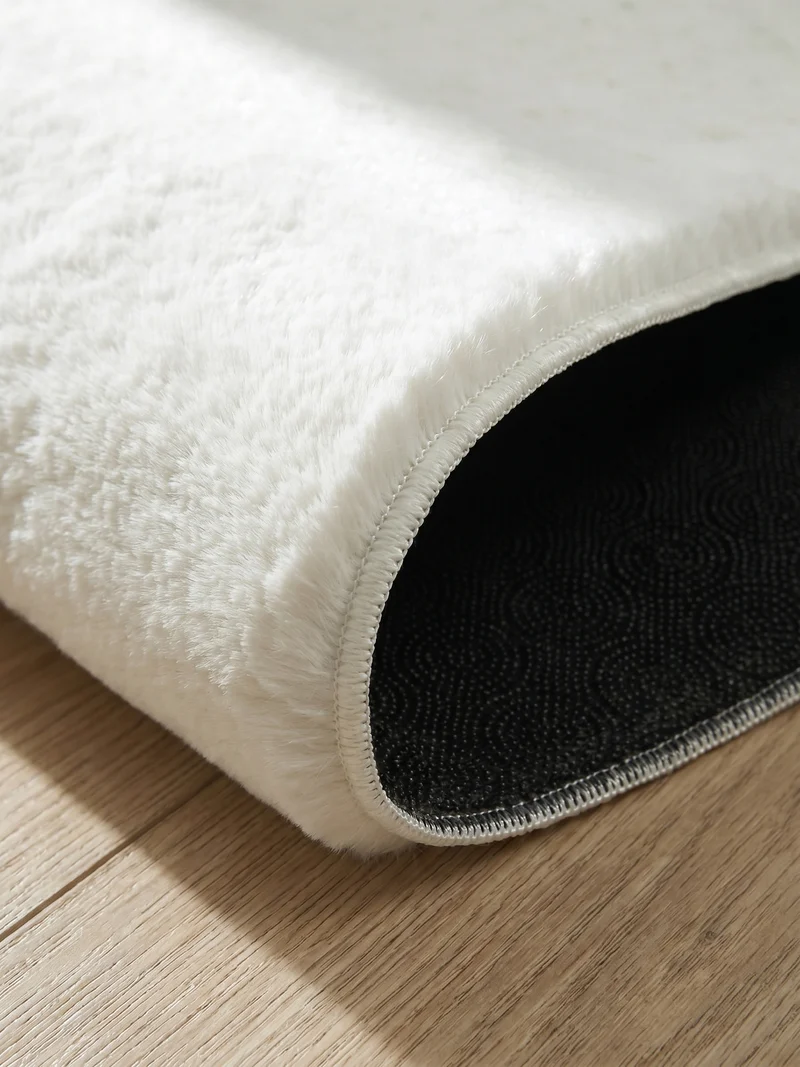 Kurzflor-Teppich Uni plüschig - Polyester, 14 mm Gesamthöhe