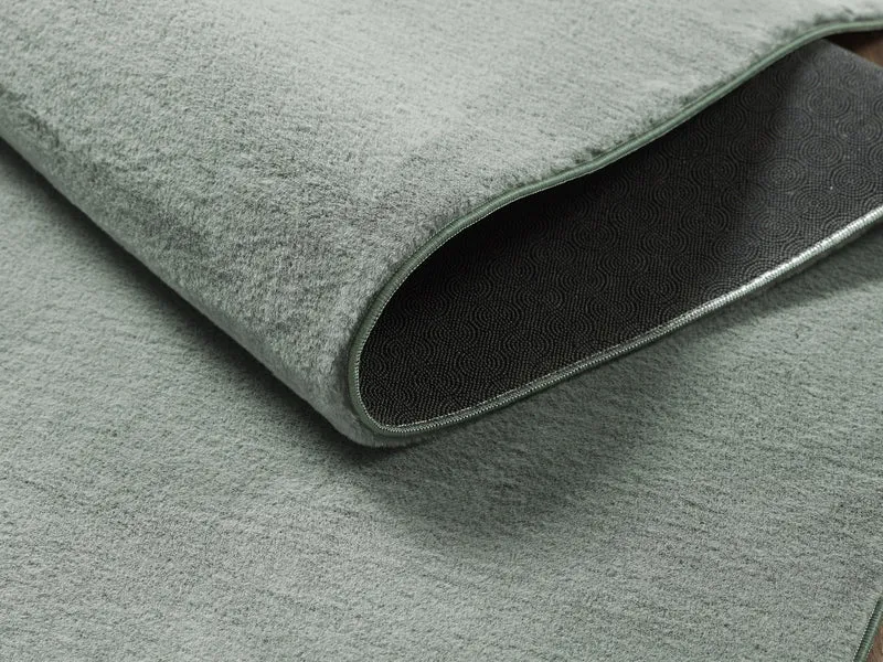 Kurzflor-Teppich Uni plüschig - Polyester, 14 mm Gesamthöhe