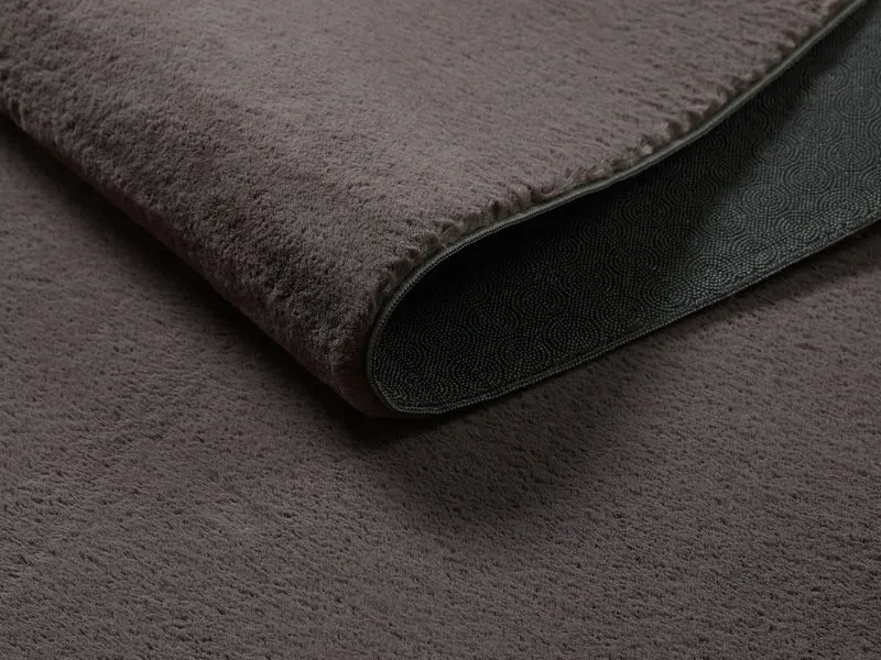 Kurzflor-Teppich Uni plüschig - Polyester, 14 mm Gesamthöhe