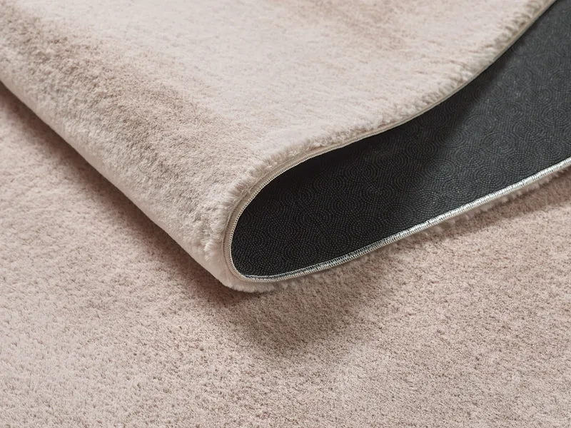 Kurzflor-Teppich Uni plüschig - Polyester, 14 mm Gesamthöhe