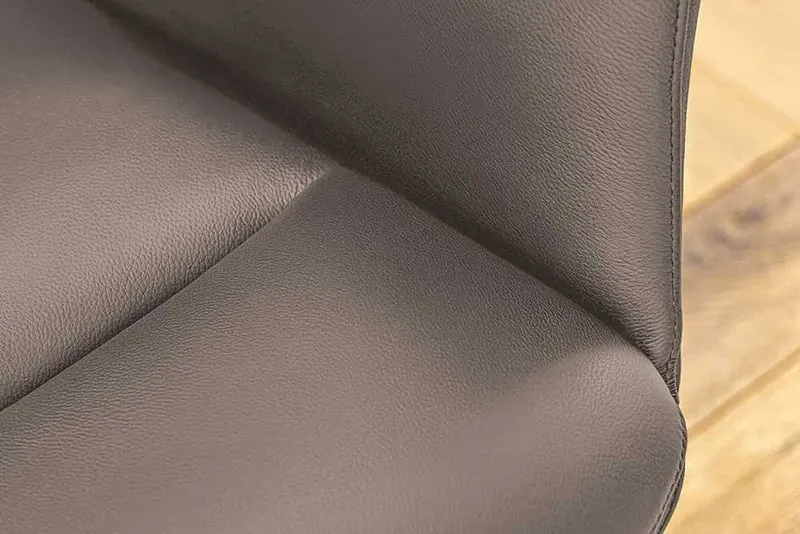 Armlehnen Drehstuhl LYON taupe Echtleder Metallgestell Hochlehner