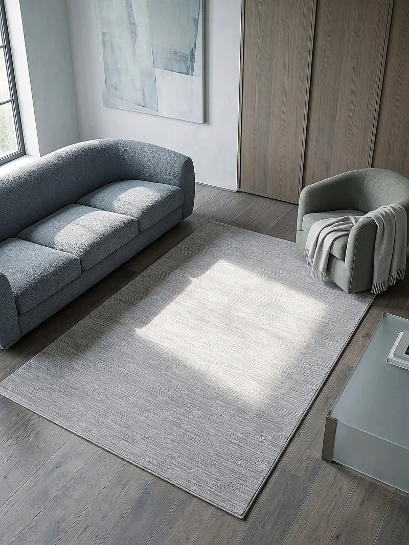Kurzflor-Teppich subtile horizontale Streifen - Polyester, 13 mm Gesamthöhe