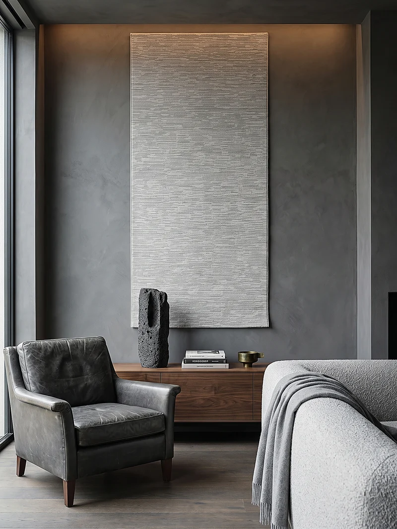 Kurzflor-Teppich subtile horizontale Streifen - Polyester, 13 mm Gesamthöhe