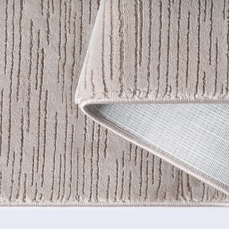 Kurzflor-Teppich subtile horizontale Streifen - Polyester, 13 mm Gesamthöhe
