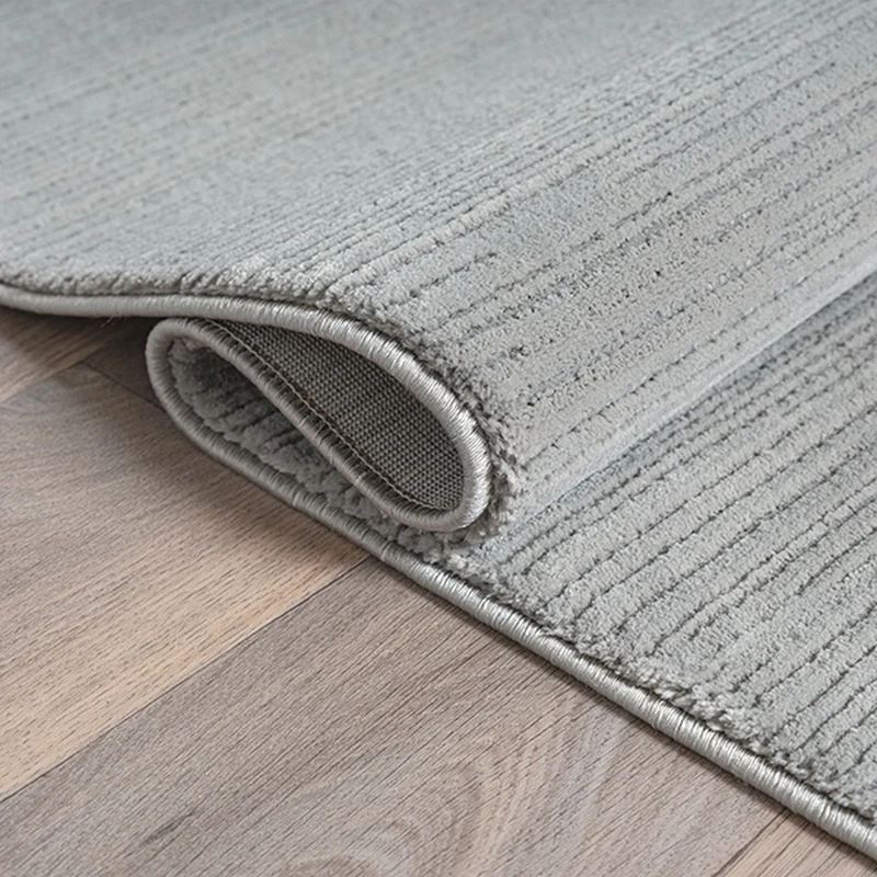 Kurzflor-Teppich subtile horizontale Streifen - Polyester, 13 mm Gesamthöhe