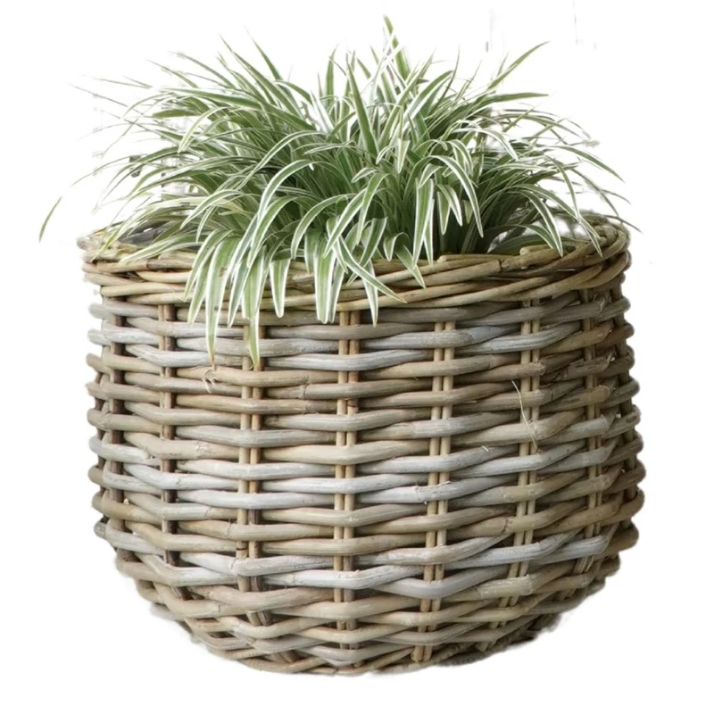 Pflanzkorb BÜSUM Natural Grey ca.40cm Natur-Rattan Korb Übertopf