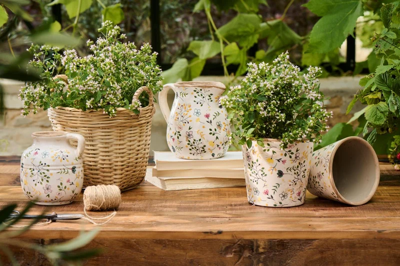 Ib Laursen Vase mit Henkel Meadow Blossom