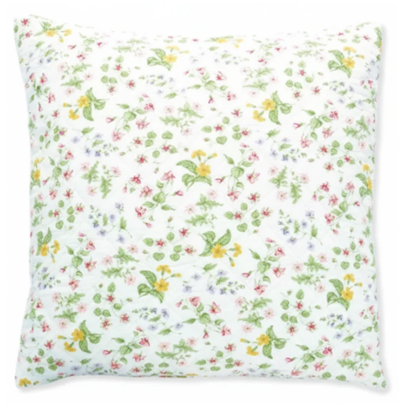 GreenGate Kissenbezug Karolina Weiß Geblümt 50x50