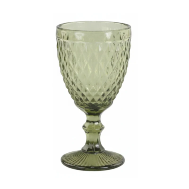 Chic Antique Saint-Émilion Weinglas mit Muster Grün