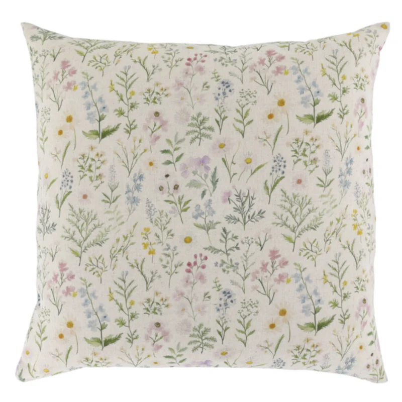 Chic Antique Kissenbezug Opal Creme 60x60 cm mit floralem Print im Landhausstil