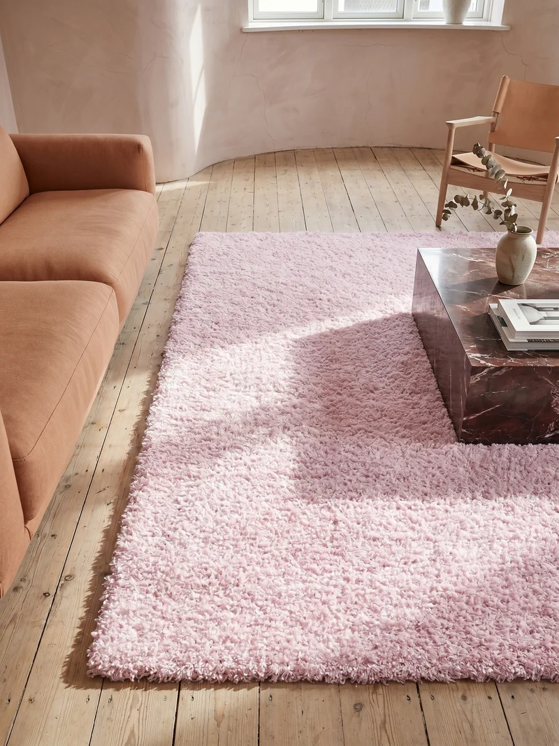 Shaggy Hochflor-Teppich – Lebhafte Akzente | 3 cm Florhöhe waschbar