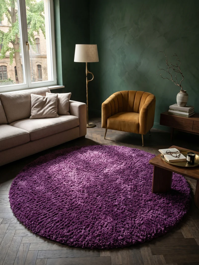 Shaggy Hochflor-Teppich – Lebhafte Akzente | 3 cm Florhöhe waschbar