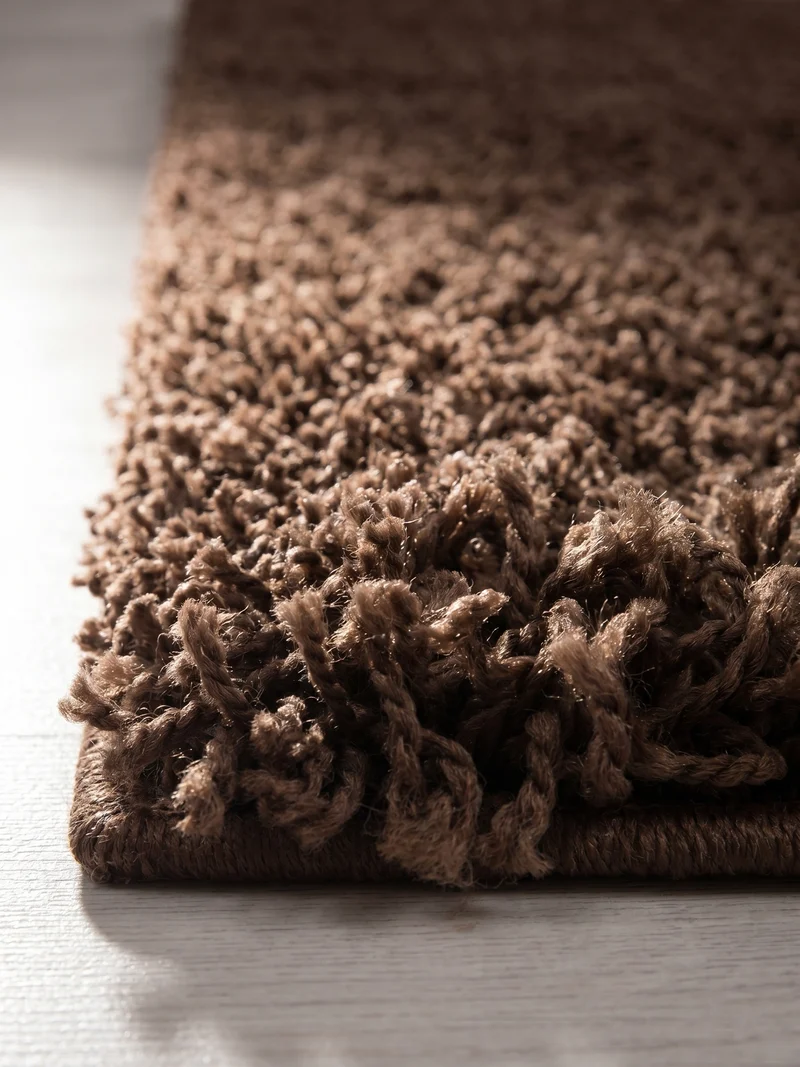 Shaggy Hochflor-Teppich – Warme Erdtöne | 3 cm Florhöhe waschbar