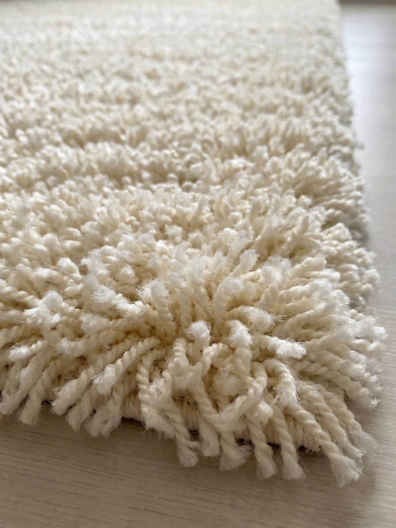 Shaggy Hochflor-Teppich – Helle Naturtöne | 3 cm Florhöhe waschbar