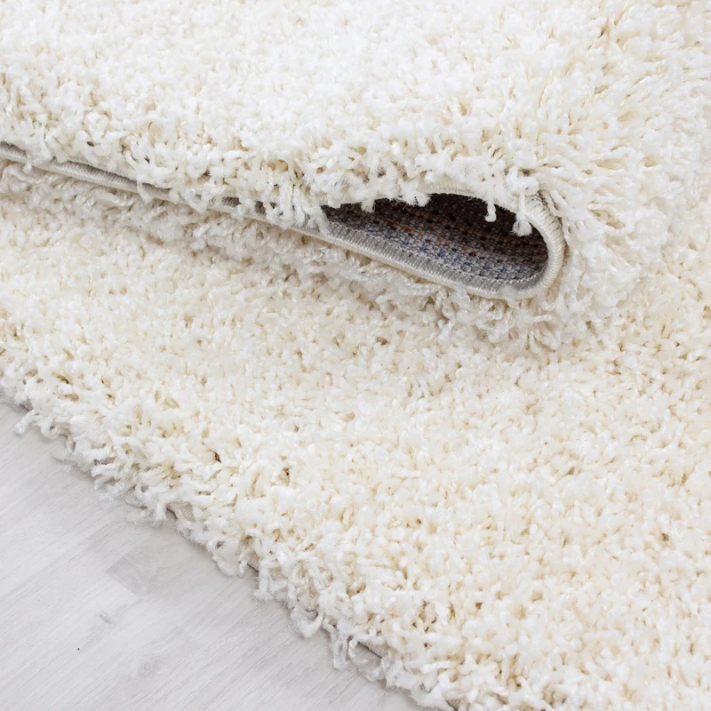 Shaggy Hochflor-Teppich – Helle Naturtöne | 3 cm Florhöhe waschbar