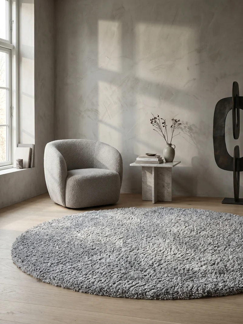 Shaggy Hochflor-Teppich – Moderne Grautöne | 3 cm Florhöhe waschbar