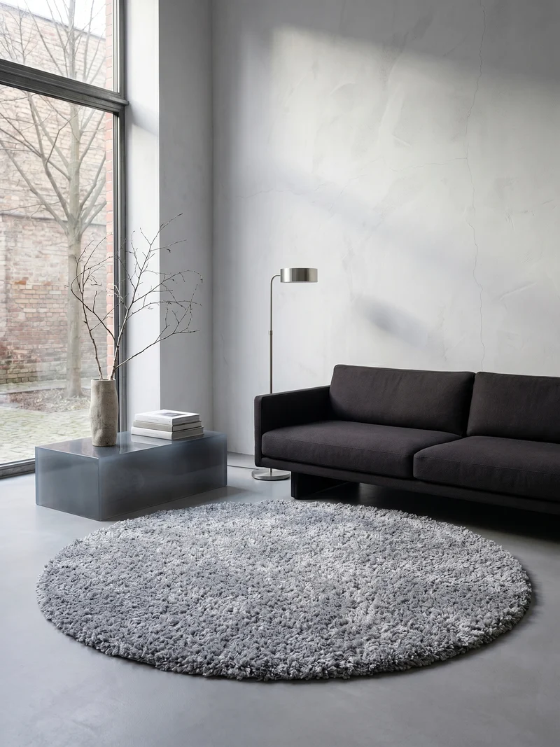 Shaggy Hochflor-Teppich – Moderne Grautöne | 3 cm Florhöhe waschbar