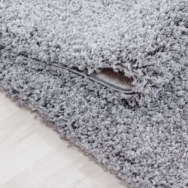 Shaggy Hochflor-Teppich – Moderne Grautöne | 3 cm Florhöhe waschbar