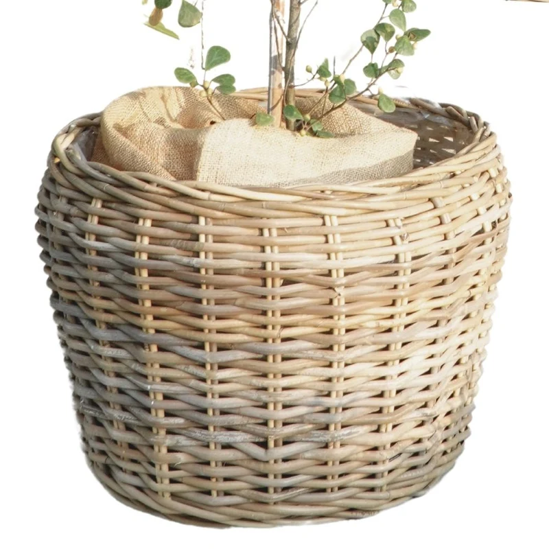 Natur Rattankorb GINI Natural Grey ca.50cm Pflanzkorb Übertopf
