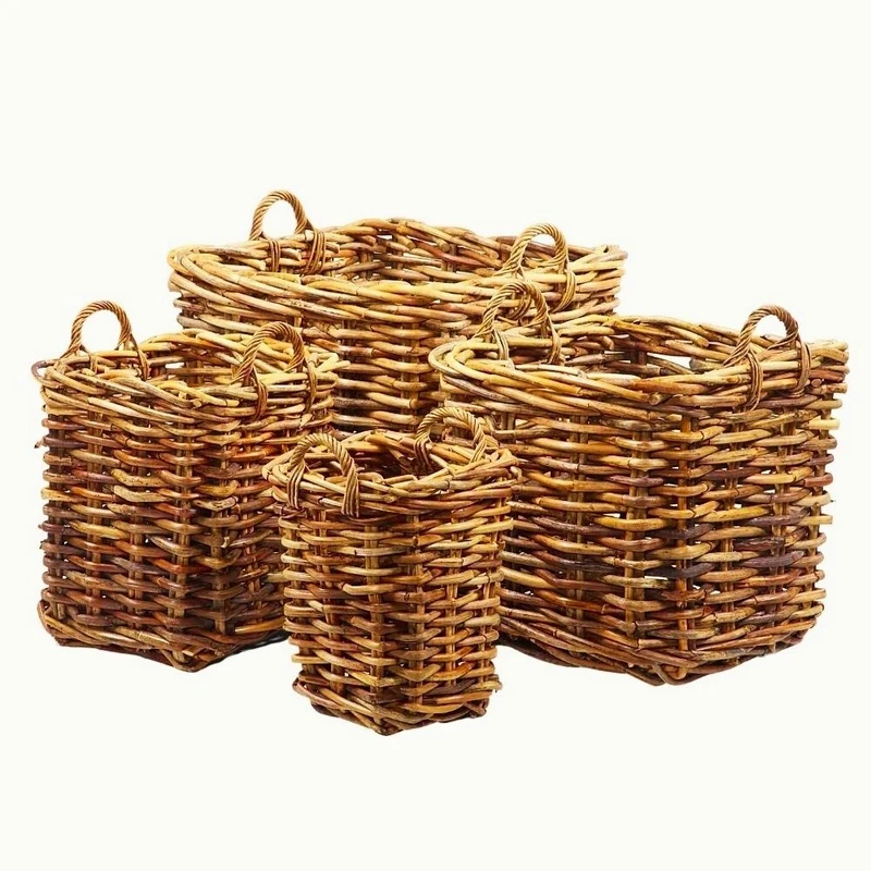 Dickes CL Rattan Korb CESTINO natural ca.45xH55cm Griffe Pflanzkorb
