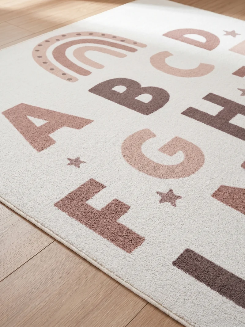 Kinderteppich ABC-Alphabet Waschbar mit Rutschstopp