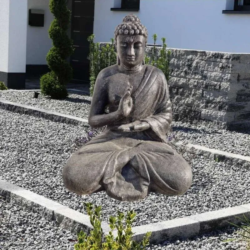 Dekorative Figur BUDDHA PROTECT 120cm anthrazit Garten Indoor