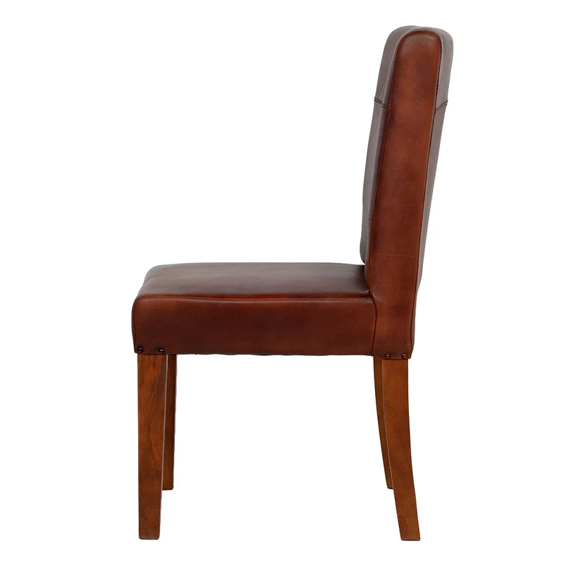 2er Set Leder Stuhl CLASSICO Brown