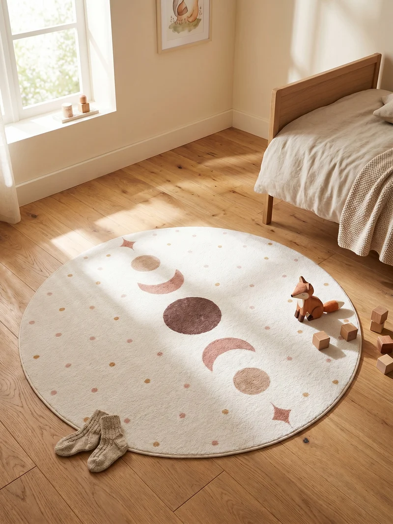 Kinderteppich Mond & Sterne Boho Waschbar