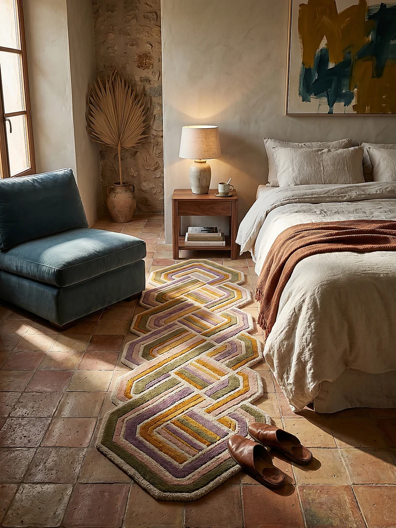 Wollteppich Shaped Crosshatch · 100 % Wolle · Hand-Tufted · 6 mm · Multi-Color