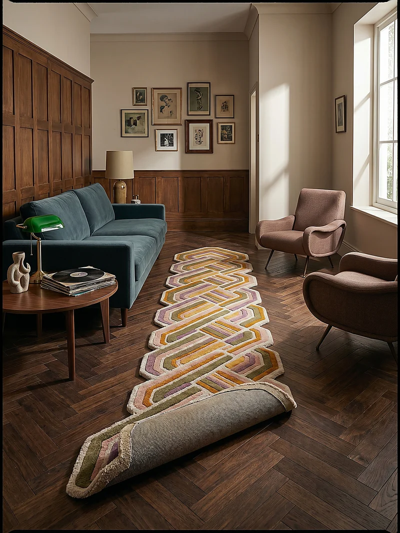 Wollteppich Shaped Crosshatch · 100 % Wolle · Hand-Tufted · 6 mm · Multi-Color