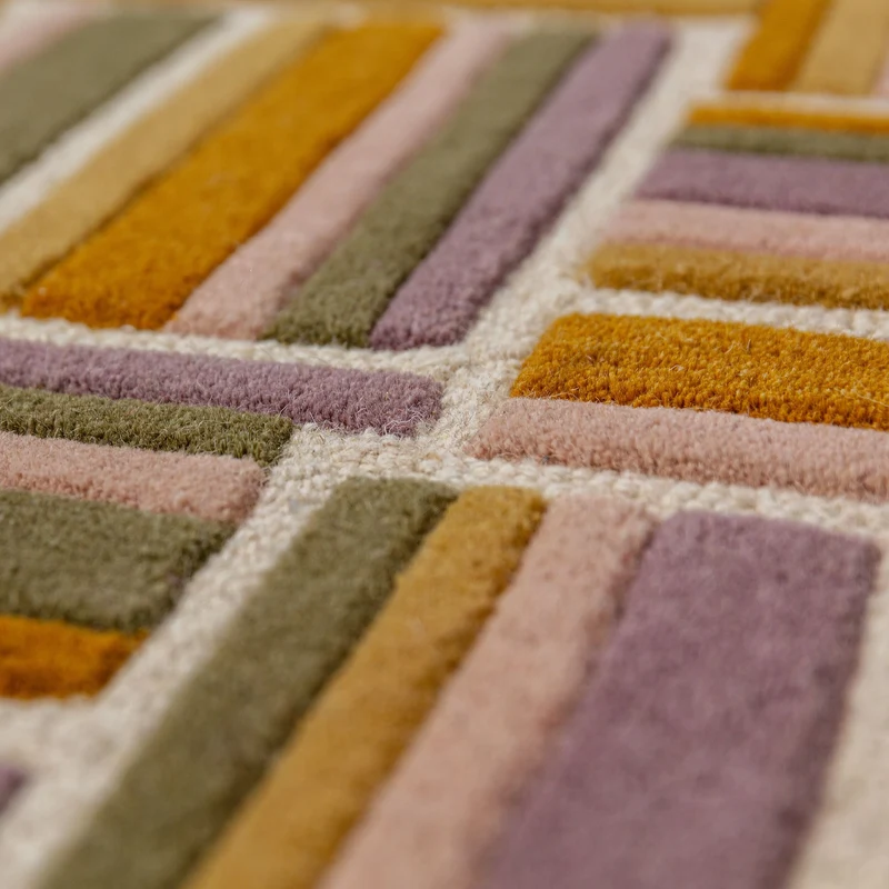 Wollteppich Shaped Crosshatch · 100 % Wolle · Hand-Tufted · 6 mm · Multi-Color