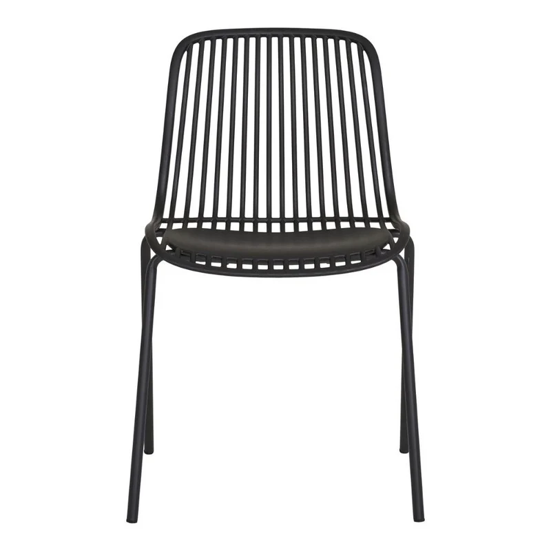 4er-Set moderner Outdoor Indoor Stuhl MANSON schwarz stapelbar