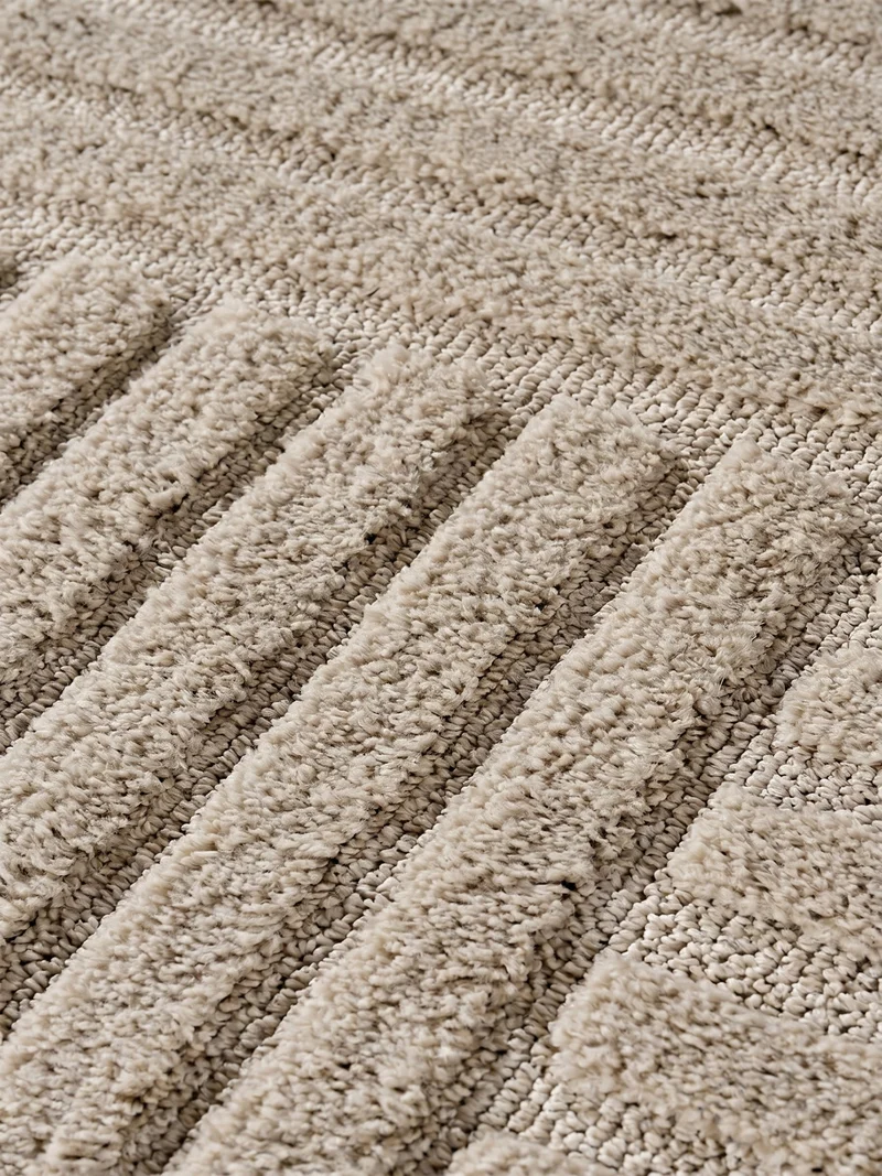 Hochflorteppich Hoch-Tief Cord-Patchwork Waschbar