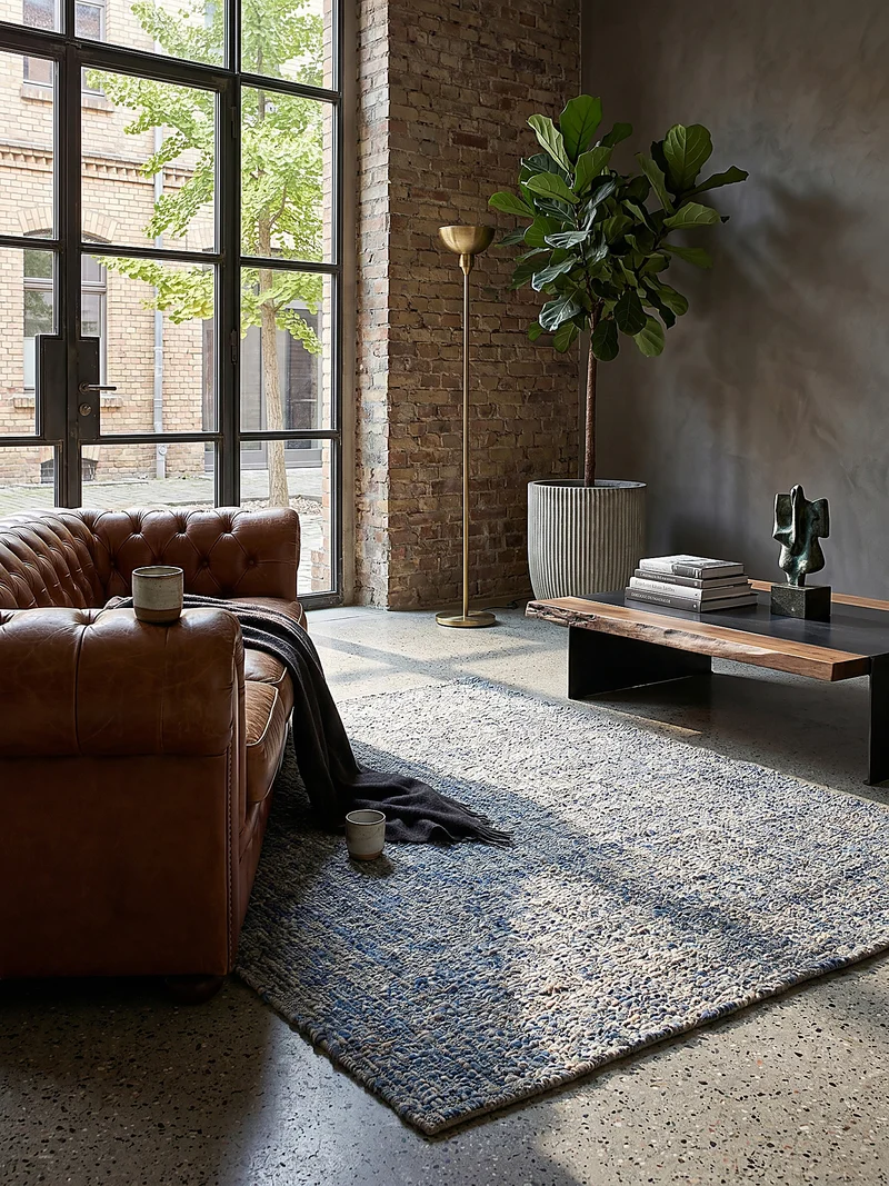 Wollteppich Tweed-Heather Bouclé · 100 % Schurwolle · Handgewebt · Multi-Tonal