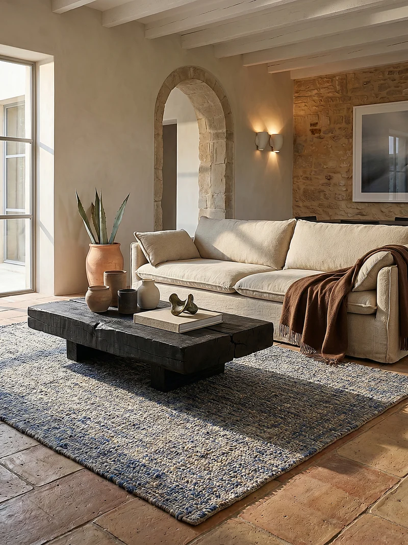 Wollteppich Tweed-Heather Bouclé · 100 % Schurwolle · Handgewebt · Multi-Tonal