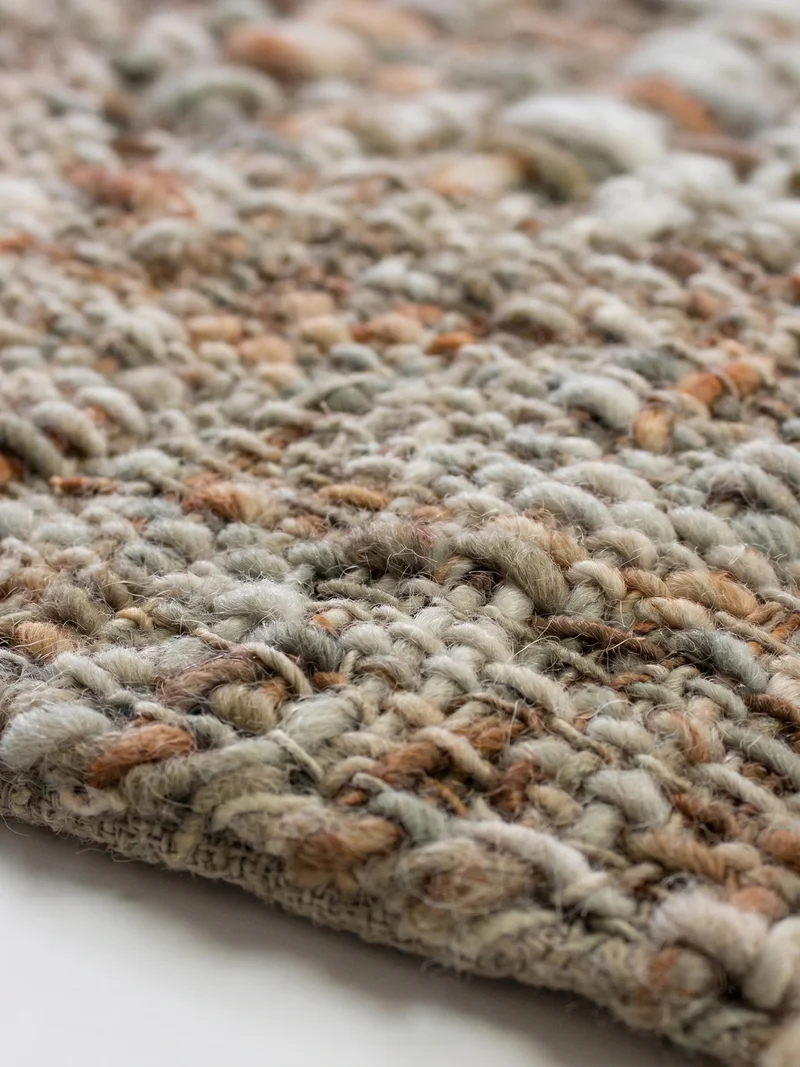 Wollteppich Tweed-Heather Bouclé · 100 % Schurwolle · Handgewebt · Multi-Tonal