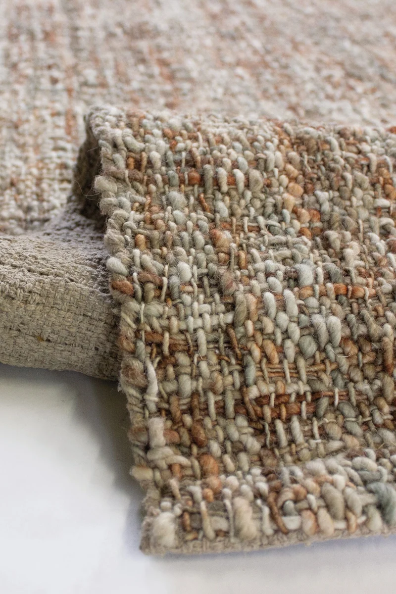Wollteppich Tweed-Heather Bouclé · 100 % Schurwolle · Handgewebt · Multi-Tonal