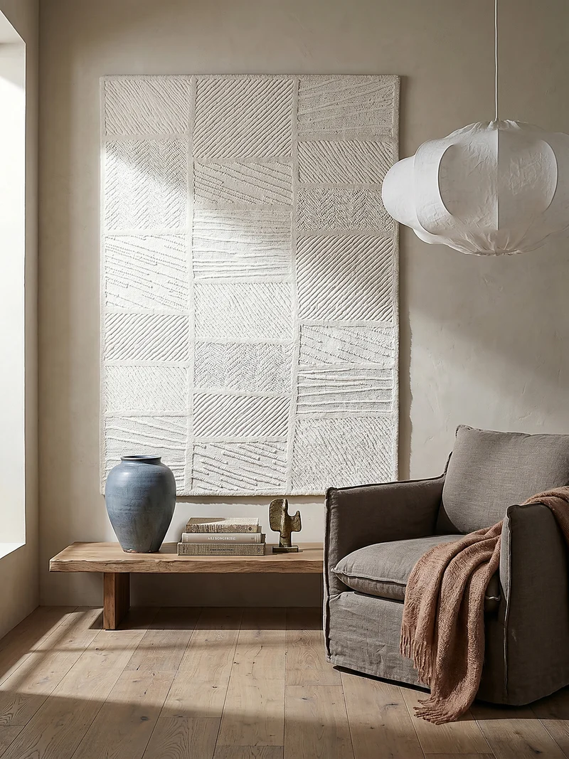 Strukturteppich Blockrelief · 67 % Wollanteil · 14 mm Mittelflor