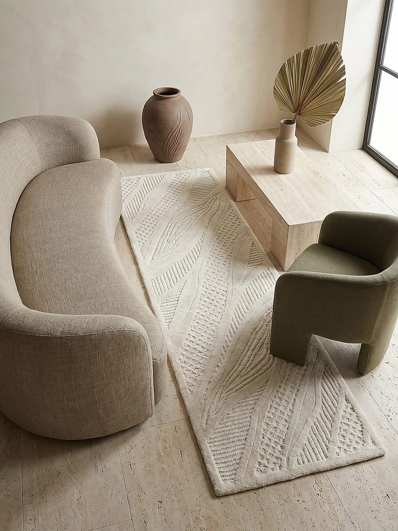 Wollteppich Abstract-Relief · 91 % Wolle · 14 mm Mittelflor