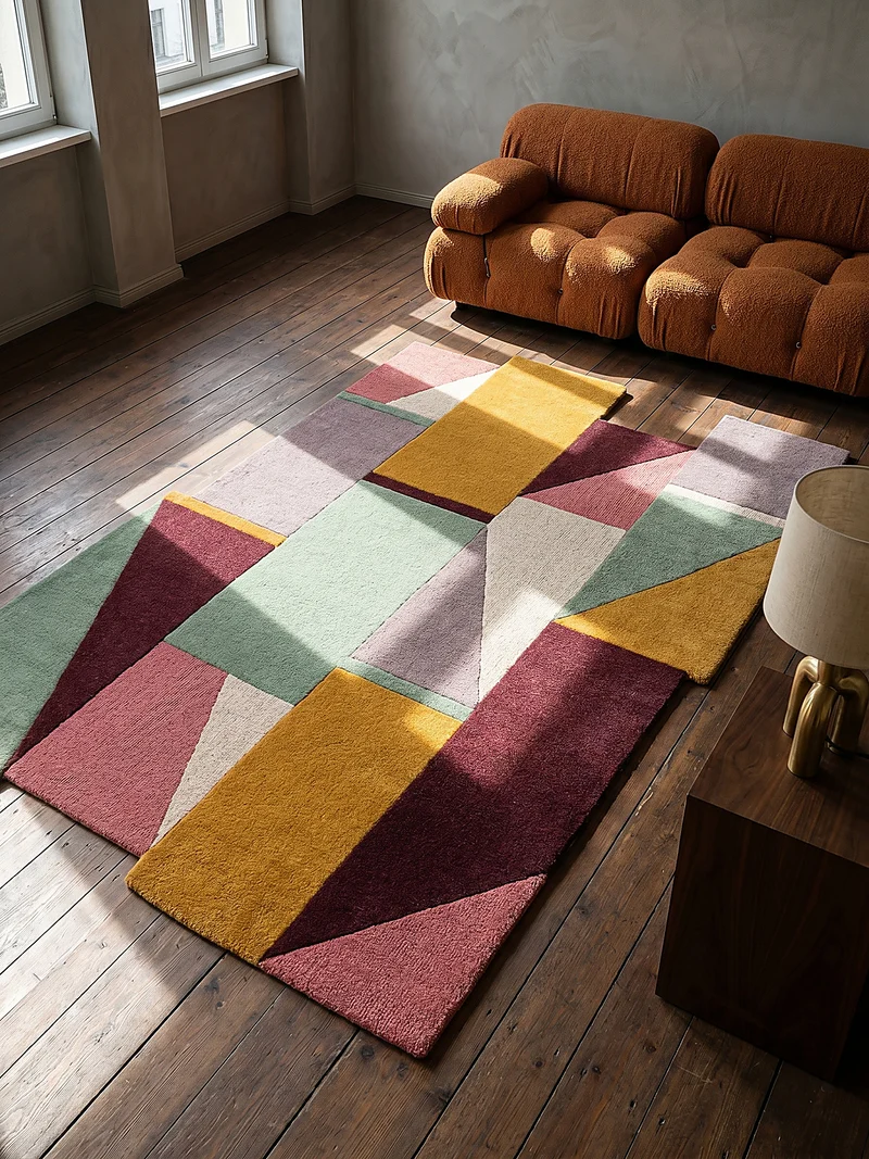 Wollteppich Retroform handgetuftet · 100 % Wolle · 10 mm