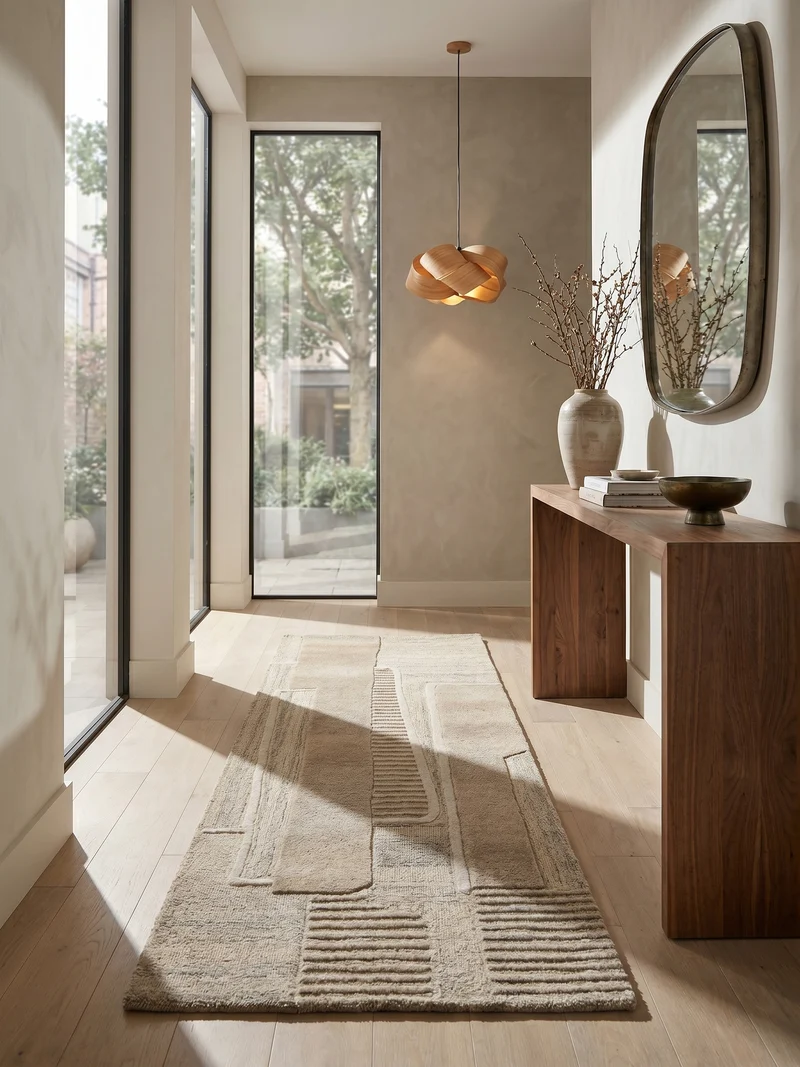 Wollteppich Hoch-Tief-Relief · 100 % Wolle · 6 mm Kurzflor